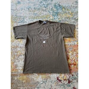 Vintage Y2K  "Click Here To See Me Naked" Novelty Graphic T-Shirt Size L